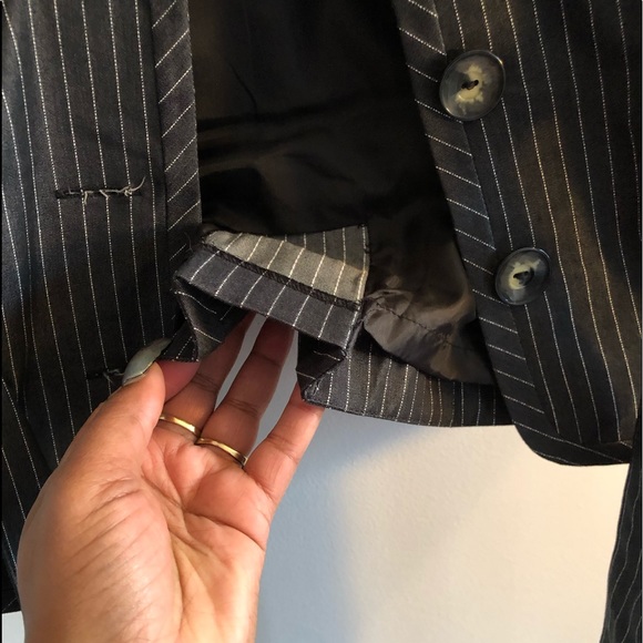 BCX Black Pinstripe Short Sleeve Suit - Picture 7 of 8
